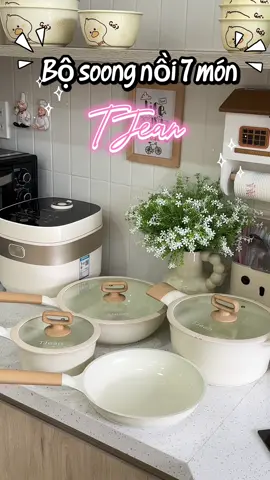 Một bộ này thoi là đủ nấu một bữa ăn cho cả gia đình òi 😍 đã xinh lại còn rẻ 😘 #boxoongnoi #giadungnhabep #yeubepnghiennha #xoongnoi #tjean #khuihang #bodungcunhabep 