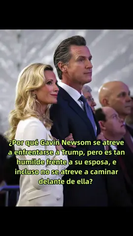 ¿Por qué Gavin Newsom se atreve a enfrentarse a Trump, pero es tan humilde frente a su esposa, e incluso no se atreve a caminar delante de ella.  #usa #celebrity#entertainment #fyp#GavinNewson #JenniferNewson
