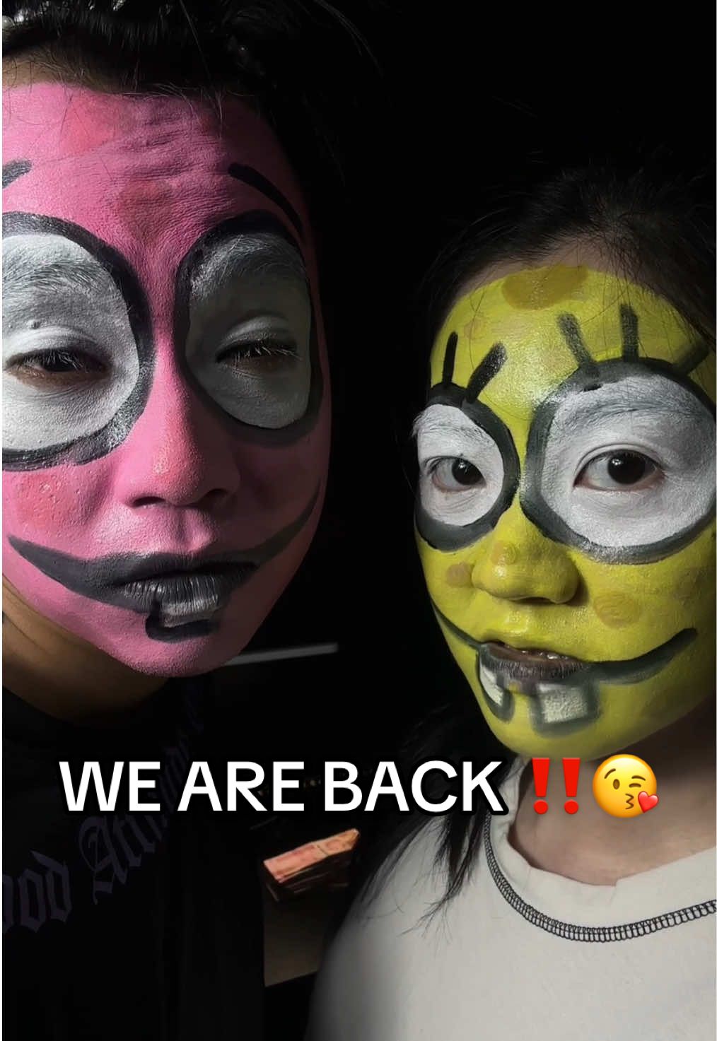 WE ARE BACK‼️😘 did u miss us? @masss.toooo  #funny #memes #trending #spongebobsquarepants #spongebob #patrick #facepaint #faceplay 