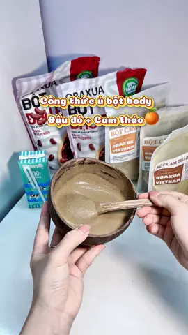Công thức ủ body giúp dưỡng sáng: Bột đậu đỏ 🫘 & Bột cam thảo 🍊 Mí bà có thể mix giống tui hoặc dùng gói bột mix sẵn đều được nhenn🥣✨ #botdaudo #botdaudotamtrang #botdaudonguyenchat #botcamthao #botutrang #utrang #duongtrangbody #tamtrang #kemduongtrangda #lamdep #skincare #theordiduongtrang #xh #fyp #youpikchallenge #TIKTOK 