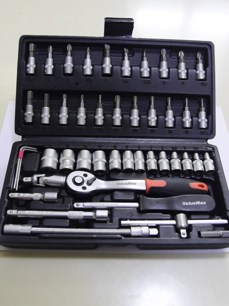 พ่อบ้านยุคใหม่ ซ่อมเองได้ ไม่ง้อช่าง 👨‍🔧 ชุดเครื่องมือ​ ValueMax 46 ชิ้น ครบ จบในกล่องเดียว#ของมันต้องมี #พ่อบ้านใจกล้า #ของใช้ในบ้าน #ป้ายยา #ไอเทมเด็ด #ถูกและดี #สายซ่อม #DIY #ประแจ #ซ่อมรถ 