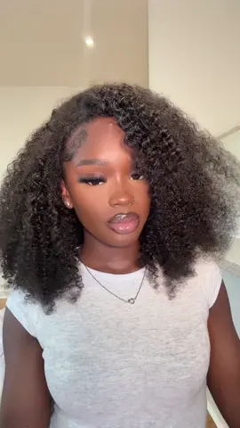 Hair from @tinashehair TK30 for 30% off 🩶 #tinashehair #curlyflipover #halfwig #kinkycurlyhair #wiginstall #UK 