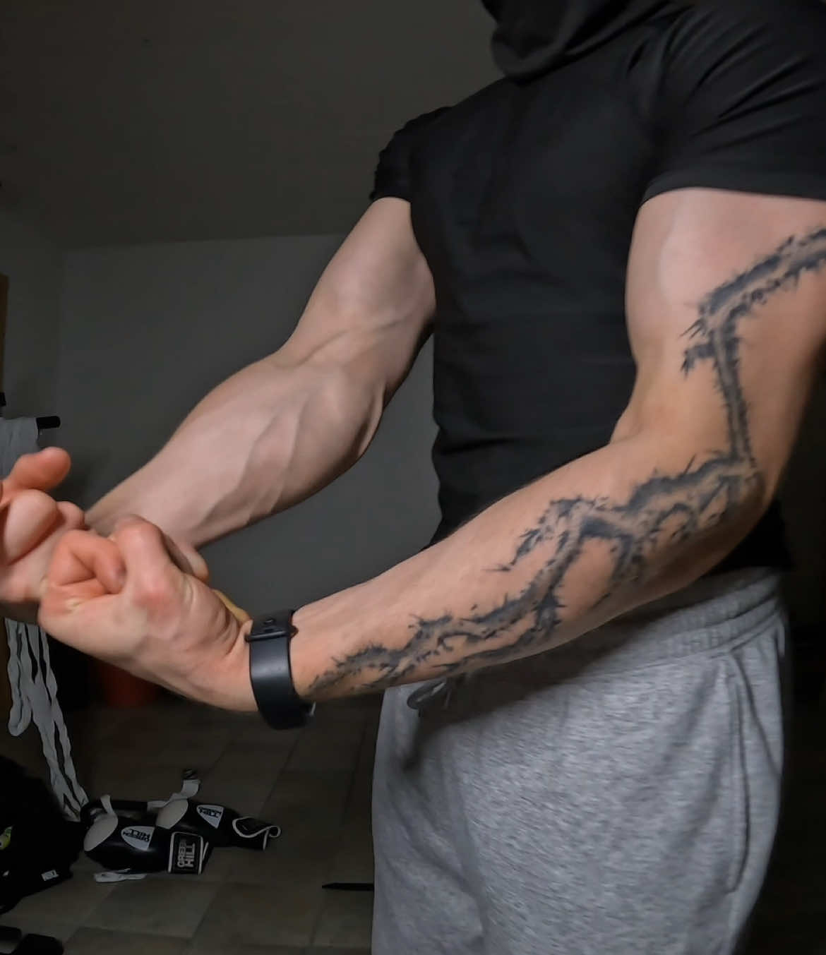 Got a sunburn.                                      #biker #gym #muscle #tattoos #BookTok 