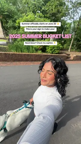 ☀️ Tanvi’s Summer Bucket List ☀️ 🌄 Sunset hike date 🏃‍♀️ Run a local 5K/10K 🌲 Long run in a new city or trail 🧘‍♀️ Enjoy sunsets on rooftops 🧺 Picnic in the park with friends 📚 Read a romance novel poolside 🍧 Make homemade popsicles 📵 Take one full day offline per month 🚶‍♀️More walks outdoors 🧴 Curly hair hairstyles  🎥 Take meaningful photos and videos 🪩 Go dancing on a rooftop with the girls 🍹 Host a  cocktail night at home 🎨 Paint outside during golden hour 🌽 Farmer’s market  🛍️ DIY crop a tee or dye a tote bag 🚗 Watch a movie at a drive-in or outdoor cinema 🕺 Say yes to something spontaneous 🎧 Make a “Summer” Spotify playlist 🏖️ Book a staycation in the woods Which one are you doing first?! 💅 #SummerBucketList #HotGirlHealing #RomanticizeYourLife #TanviApproved #OutdoorGirlEra #SummerEnergy #SoftLifeLoading #RunningAndResting