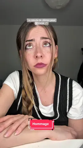 Je suis professeure. Et comme beaucoup d’enseignants et de personnels scolaires, j’ai été profondément bouleversée par la disparition de Mélanie.  Ce n’est donc pas une vidéo humoristique que je vous propose aujourd’hui mais une vidéo pour honorer sa mémoire. Je ne l’ai pas connue personnellement, mais à travers cette vidéo, j’ai voulu rendre hommage à sa mémoire (comme ce matin en classe) et à tous ceux et celles qui œuvrent dans l’ombre pour veiller sur les élèves chaque jour.  Je n’ai pas voulu faire une vidéo d’une minute complète pour ne pas la monétiser (mais évidemment la minute a été réalisée).  J’adresse mon soutien à sa famille, à tous ses proches et au collège Françoise-Dolto de Nogent ❤️ 