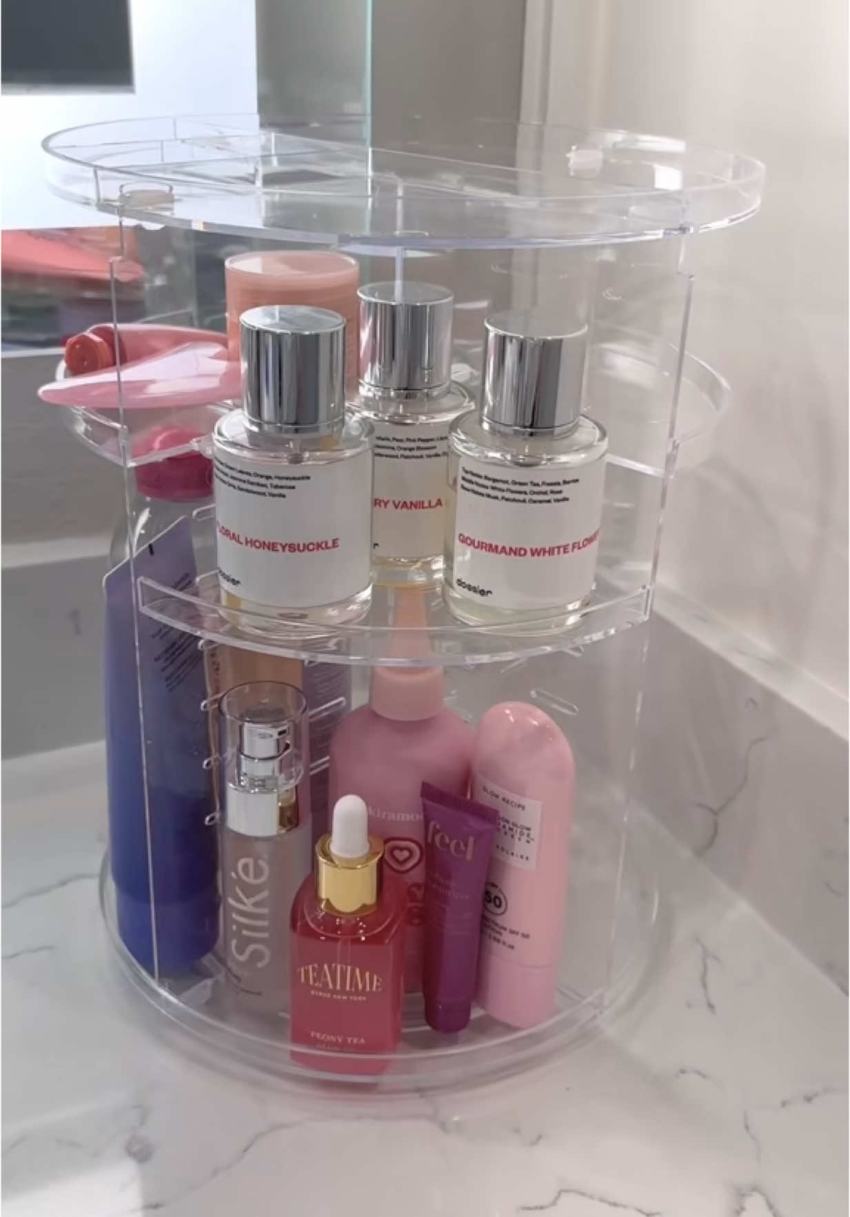 Obsessed with this makeup and skin care organizer 😍💗 🏷️ #dailyvlogs #homedecor #aesthetic #thatgirlaesthetic #vlogger #dailyvlog #aesthetichome #routine #preppy #pink #pinkaesthetic #preppyaesthetic #morningroutine #preppystyle #pinklovers #aestheticgirl #Vlog #routine #dayinthelife #UGC #ugccreator ASMR, ASMR vlog, vlog, daily vlog, simple life, a day in my life, aesthetic, that girl, Morning routine, preppy, home decor, Vlogger, daily life, routine, Inspo, pink lovers, aesthetic home, 
