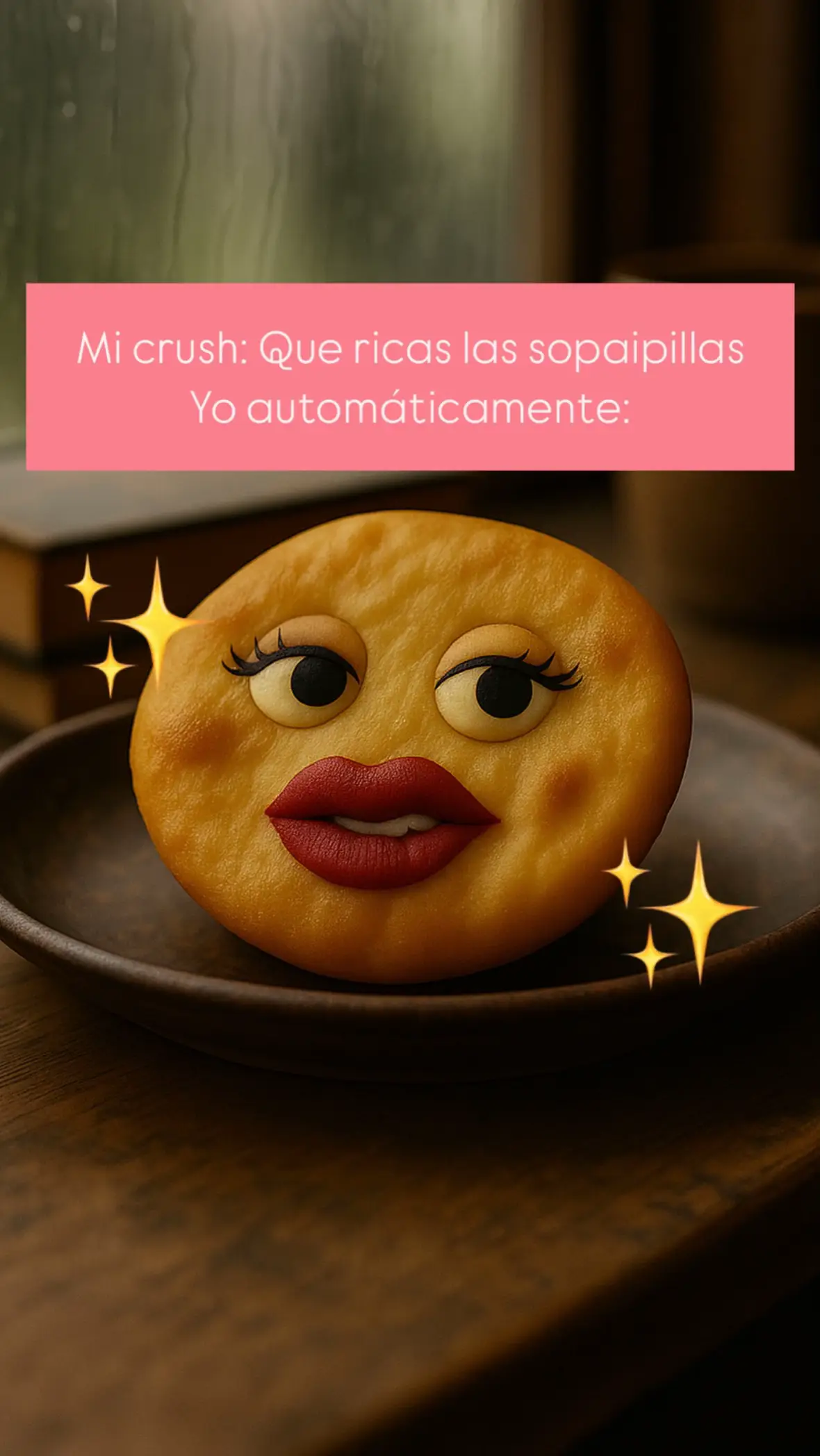 La sopaipilla regia oficial no exist…. 👁️👄👁️ #chile #humor #memes #girls #chicas #lluvia #sopaipilla