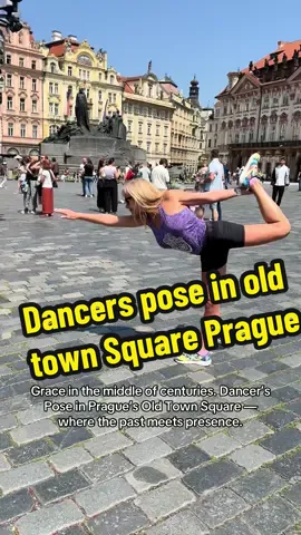 Movement becomes memory — dancing with the past in Prague’s Old Town Square.” #YogaInPrague #HistoricFlow #TravelTok   #Dancerspose #YogaEverywhere   #PragueVibes   #AestheticTravel   #MindfulMovement