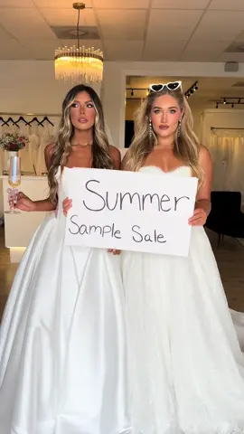 Our BIGGEST sample sale yet! June 20th -30th 30% -60 % off! #samplesale #weddingdressshopping #weddingdresssale #budgetwedding #2025bride #2026wedding #weddingstyle #bridaltiktok #sale 