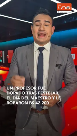 #NotivisiónScz | Un profesor celebró el Día del Maestro y, tras subir a un taxi, fue dopado. Aprovechando su estado, delincuentes robaron su celular y transfirieron Bs 42.200 de su cuenta bancaria. El caso alerta sobre una peligrosa modalidad de robo que está en aumento. Presentador: @soyedmundook ▶️ Más información en www.reduno.com.bo #RedUno #RedUnoDigital  #EDMUNDOGUTIÉRREZ #díadelmaestroecuatoriano🇪🇨 #RoboDigital #AlertaSeguridad