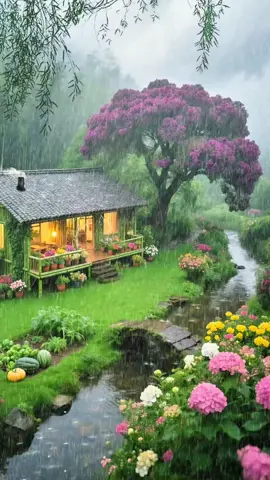 Nature🌿🍃 vibes and rainy day #viralvideos #relaxation #forupage #cozycabins 