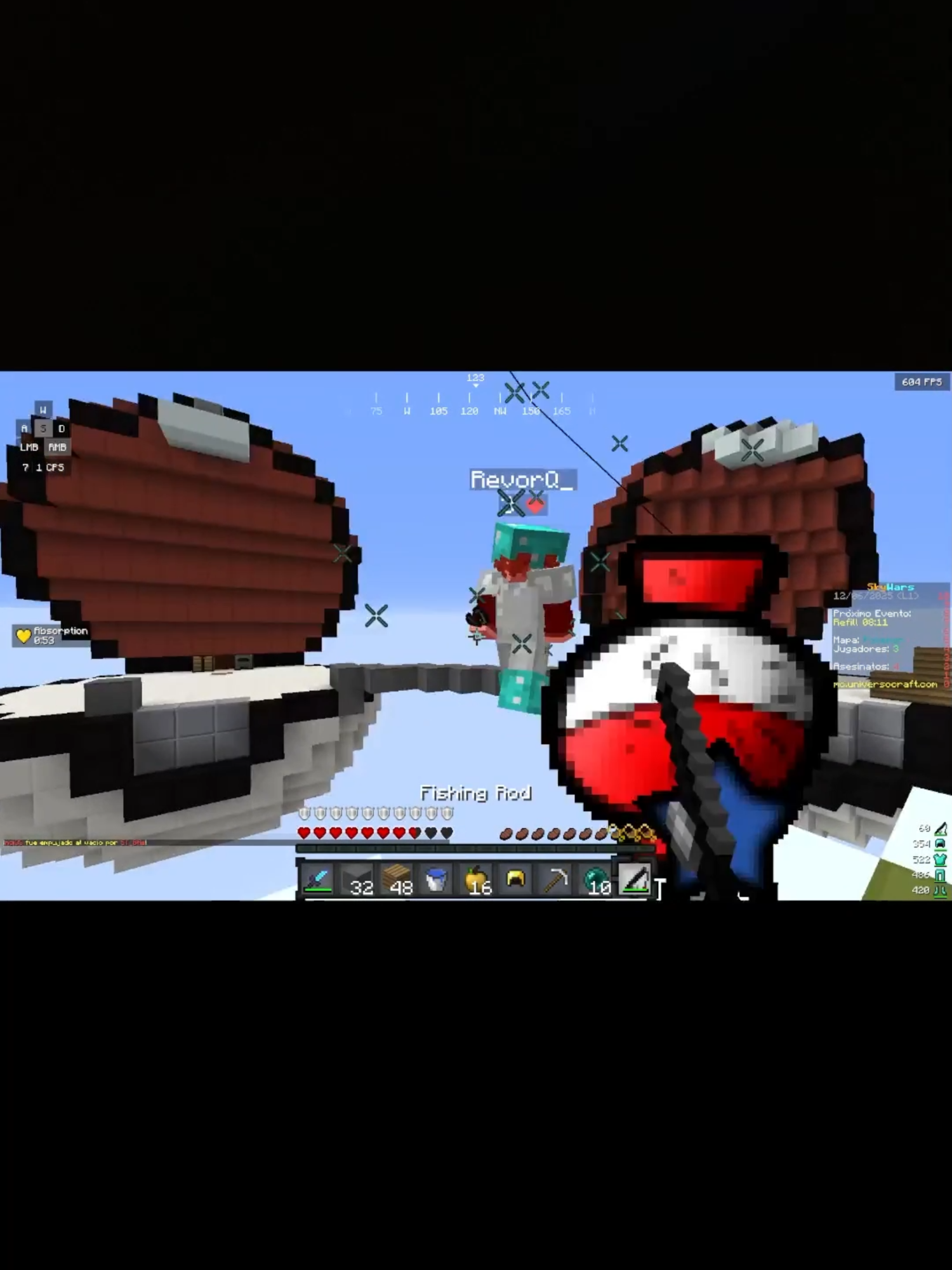 La caña antes de caer 💀 #rayarzk #Minecraft