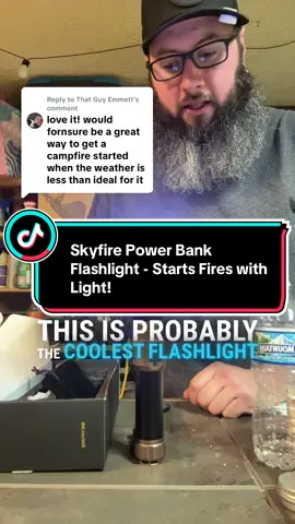 Replying to @That Guy Emmett i talk about a super bright flashlight that can literally start fires with just its light. It has different brightness settings and can switch between a spotlight and floodlight. This makes it a great gift, especially for Father's Day. @SKYFIRE  #dealsforyoudays #fathersdaygiftideas #fathersdaygift #brightflashlight #flashlight #prepper 