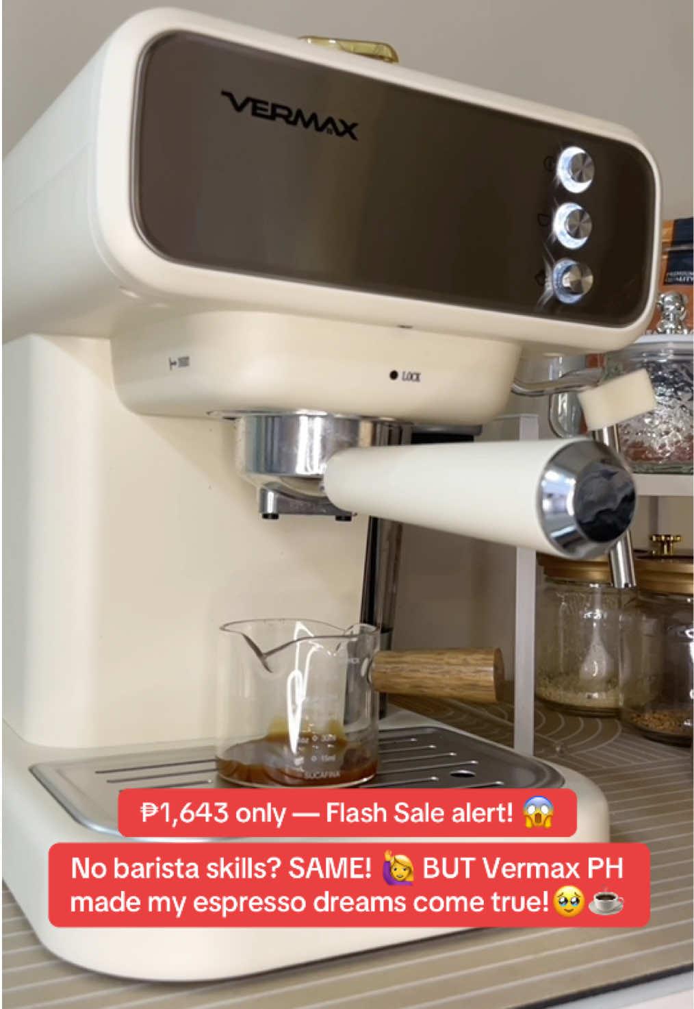 Honestly, I have zero barista skills! But me and my husband love good coffee so I decided to try this Vermax Espresso Machine! Naisip ko hindi masyadong masakit if it doesn’t work for me since I just bought mine few months ago for ₱2,800 (nakasale pa to sa kabilang mundo ha, you know what I mean), and now it’s just ₱1,643 here on Tiktok?? Wow!Trust me, it’s so easy to use! Super sulit and perfect for mommies on a budget like me!🤗 200 na coffee per cup no more! Dagdag budget nalang yun for baby!🤭🤭 #EspressoMadeEasy #VermaxPH #MomFinds #TipidCoffeeHack #affordableespressomachine, #coffeelovers, #homebrewing, #budgetfriendly vermax espresso machine vermax coffee machine Coffee machine coffee machine espresso coffee machine automatic coffee maker machines coffee maker brewing espresso machine Espresso coffee machine espresso coffee maker Nespresso coffee machine