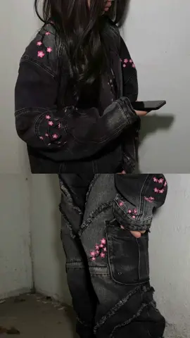New Sakura Denim Set <3 #fashiontok #denimjacket #clothingbrand #fashioninspo 