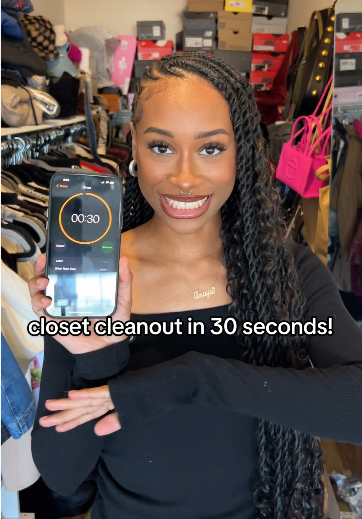 bringing back the closet cleanout series with a challenge!! ✨💕 would ya’ll wanna see me go through ALL my shoes?? also ya’ll should try this with your own closet and tag me if you do 🫶🏾 #closetcleanout #closetdeclutter 