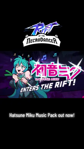 SHE’S HERE! The Hatsune Miku Music Pack is available now on #Steam. Coming to #NintendoSwitch on June 25th. #hatsunemiku #riftofthenecrodancer #necrodancer #byg #indie #indiegame #rhythmgame 