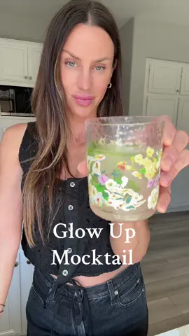 My GO TO “glow up” summer Mocktail 🌿#alcoholfree #mocktail #sober 