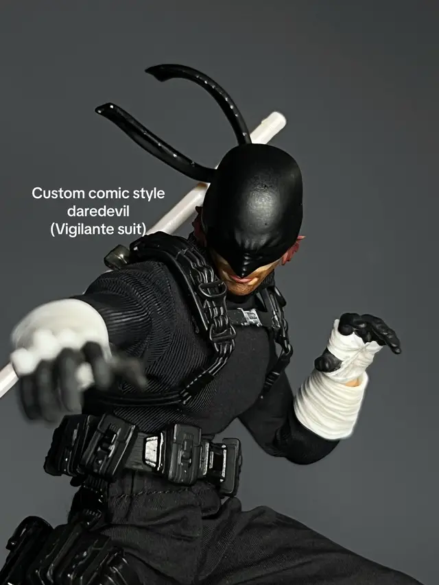 Finally fixed the arm on my custom daredevil so had to pose this guy up again! #customactionfigures #actionfigures #figtok #fyp #marvel #actionfigurephotography #marvelcomics #daredevil #customactionfigure 