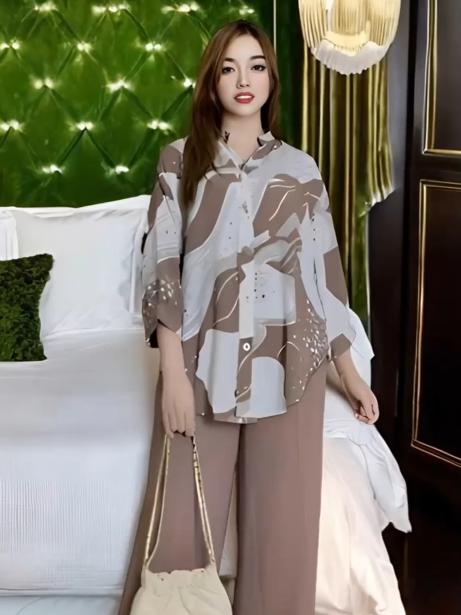 ULRICA SETELAN CRINCLE WANITA KEKINIAN LD 120 ATASAN KEMEJA OVAL CELANA LURUS BAHAN CRINCLE AIRFLOW. #stelan #stelanwanita