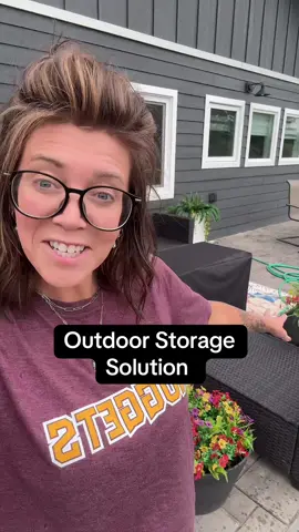 This outdoor storage unit would also be perfect for kids toys and sports equipment! It’s so big and holds so much! Couldn’t believe all of my outdoor furniture cushions fit in this thing. #outdoorstorage #deckstorage #outdoorfurniture #dealsforyoudays 