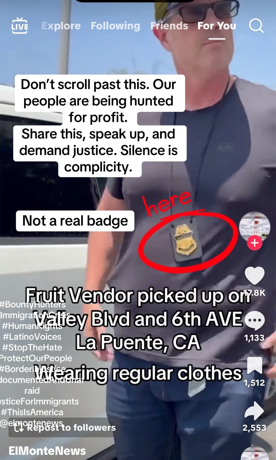 Our people are being hunted for profit. Share this, speak up, and demand justice. Silence is complicity. #BountyHunters #ImmigrationCrisis #HumanRights #LatinoVoices #StopTheHate #ProtectOurPeople #BorderInjustice #UndocumentedAndUnafraid #JusticeForImmigrants #ThisIsAmerica@ElMonteNews 