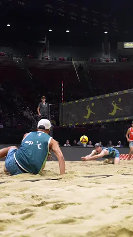 Defense wins matches. Andy Benesh closing the door on a hard-fought rally. #AVPBeach #BeachVolleyball