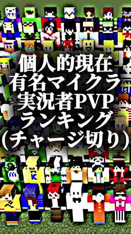 個人的現在の実況者PVPランキングです#CapCut #マイクラ実況者 #Minecraft #対決 #pvp #ランキング 