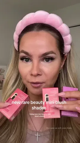 Trying new shades of the @Rare Beauty mini soft pinch liquid blushes! Which shade is your fave?👀 💗 Wonder 💜 Spirited 🦩 Charm #rarebeauty #rarebeautyblush #rareroutine #rarebeautymakeup #softpinchliquidblush #minimakeup #blushtutorial 