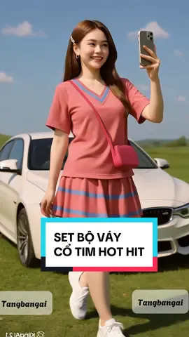 Set bộ váy thun tăm cổ tim hot hit đây ạ #quatangbangai #quatangnguoiyeu #quatangsinhnhat #thoitrangnu #vayxinh 