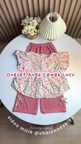 Rekomendasi setelan anak cewek motif lucu cocok dipakai sehari-hari😍🫶🏻 #onesetanak #setelananak #outfitanakcewek  #fashionanak #ootdanak #inspirasioutfit 