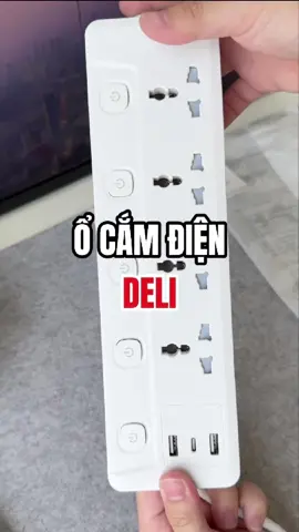 Ổ cắm điện Deli này là tui xài mỗi ngày luôn á, vừa cắm được nhiều thiết bị mà dây không bị nóng, có cổng USB và Type C sạc quá tiện luôn mọi người ơi 🔌✨ #ocamdien #ocamdienDeli #ocamdiendanang #ocamdiendanangdeli #Deli #namoinam 
