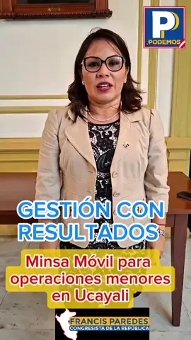 ¡Gestión con resultados! el Minsa Móvil llegará a Ucayali para atender la demanda de operaciones menores que han venido siendo postergadas por el Hospital Regional de Pucallpa y el Hospital Amazónico de Yarinacocha, verificadas durante mi semana de representación. El motivo será desembalsar la demanda de operaciones programadas a fin de contar con un sistema de salud más eficiente y accesible para los ciudadanos de nuestra región. ¡Seguiremos fiscalizando, que unidos sí podemos! #ucayali #congreso #congresodelperu
