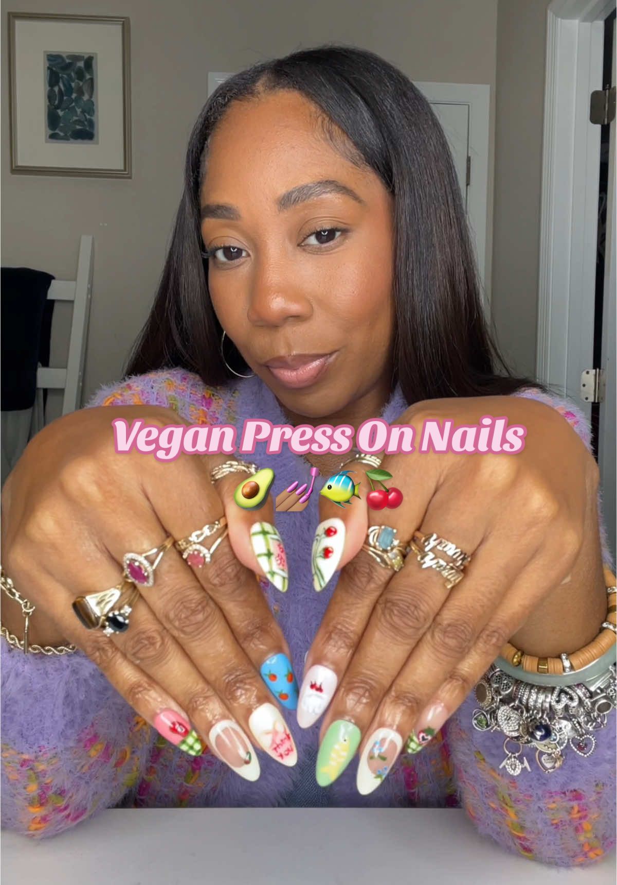 Vegan Press On Nails ‼️ Reusable, Long Lasting & always saving 💲💲 Where my Earth loving girlies  @gafanail  Nails on: FruitFish #nailart #pressons #presson #affordablenails #diynails #diynailsathome #summernails #howtoapplypressonnails #nailtok ##gelnails#handmadenails #nailsathome 