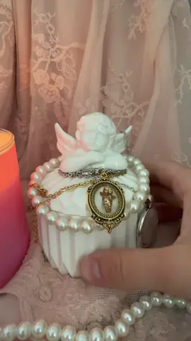 Angel Jewelry Jar 🕊️✨ Hand-filled with earrings, necklaces, bracelets & my handmade pendants. Each jar is a little different inside — but always magical. Available now on my Depop @imibrand 💫 #angel #jewerlyjar #handmadejewelry #jewelry #coquette #vintage #retro 