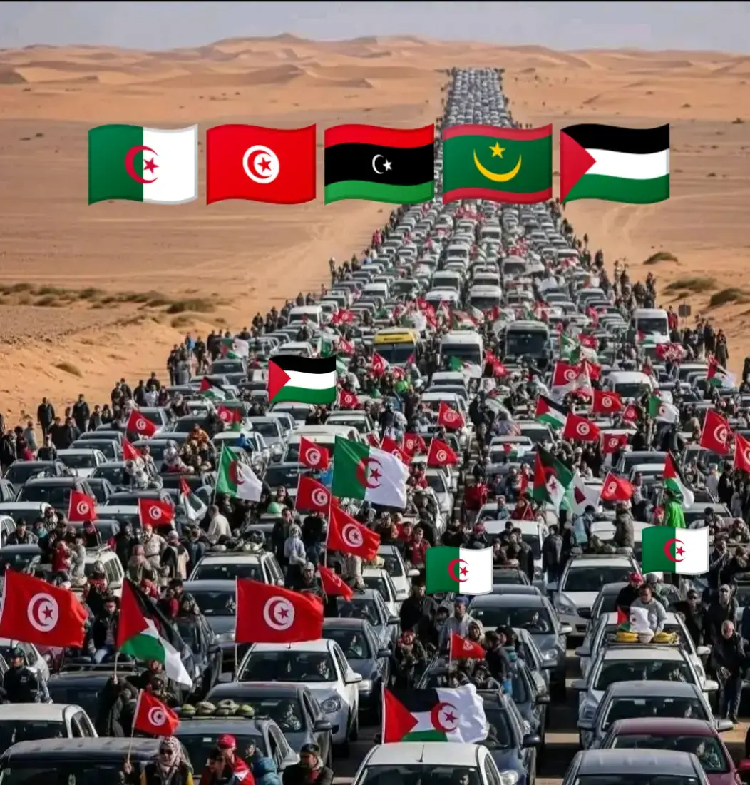 أينما يتم توقيف القافلة فتلك تكون حدود كيان الإحتلال الحقيقية 🥹🇵🇸 #غزة #فلسطين #الجزائر #تونس #ليبيا #مغرب #موريتانيا #غزة_فلسطين #قافلة_الصمود #قافلة_الصمود #مصر_السعوديه_العراق_فلسطين 