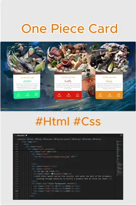 Onepiece card #onepiece #luffy #zoro #sanji #html #3d #viral #foryou #tiktok 