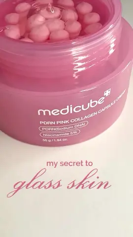 kbeautycan MEDICUBE PDRN Pink Collagen Capsule Cream💗 55g $31.95 I noticed a difference in my skin from the FIRST try! The next morning, my skin felt so hydrated and had an insane glow!! After a few more uses my skin seems so much smoother, as well 🌟 The combination of salmon pdrn + hyaluronic acid + niacinamide is no joke! But what is PDRN anyway? PDRN is a skincare ingredient derived from salmon DNA - mostly sperm! It is highly compatible with human skin cells due to their similar DNA structures. The result is a stronger and more resilient skin barrier✨ #kbeauty #medicube #pdrn #koreanskincare #glowingskin