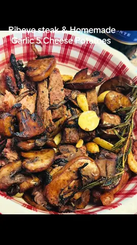 Let’s post this content 🥩🥔 “Ribeye & Garlic 5 Cheese Potatoes “ My content, not my music 