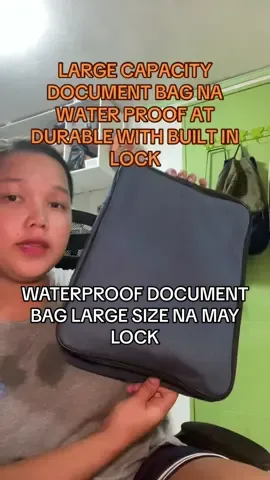 159 Pesos lang to mga mii kaya soafer affordable na dahil waterproof, durable, large capacity at meron pang built in lock! Para sa mga important documents natin para safe and secure hindi pakalat kalat. #documents #documentsbag #travel #travelbag #largebag #bagwithlock #fyp 