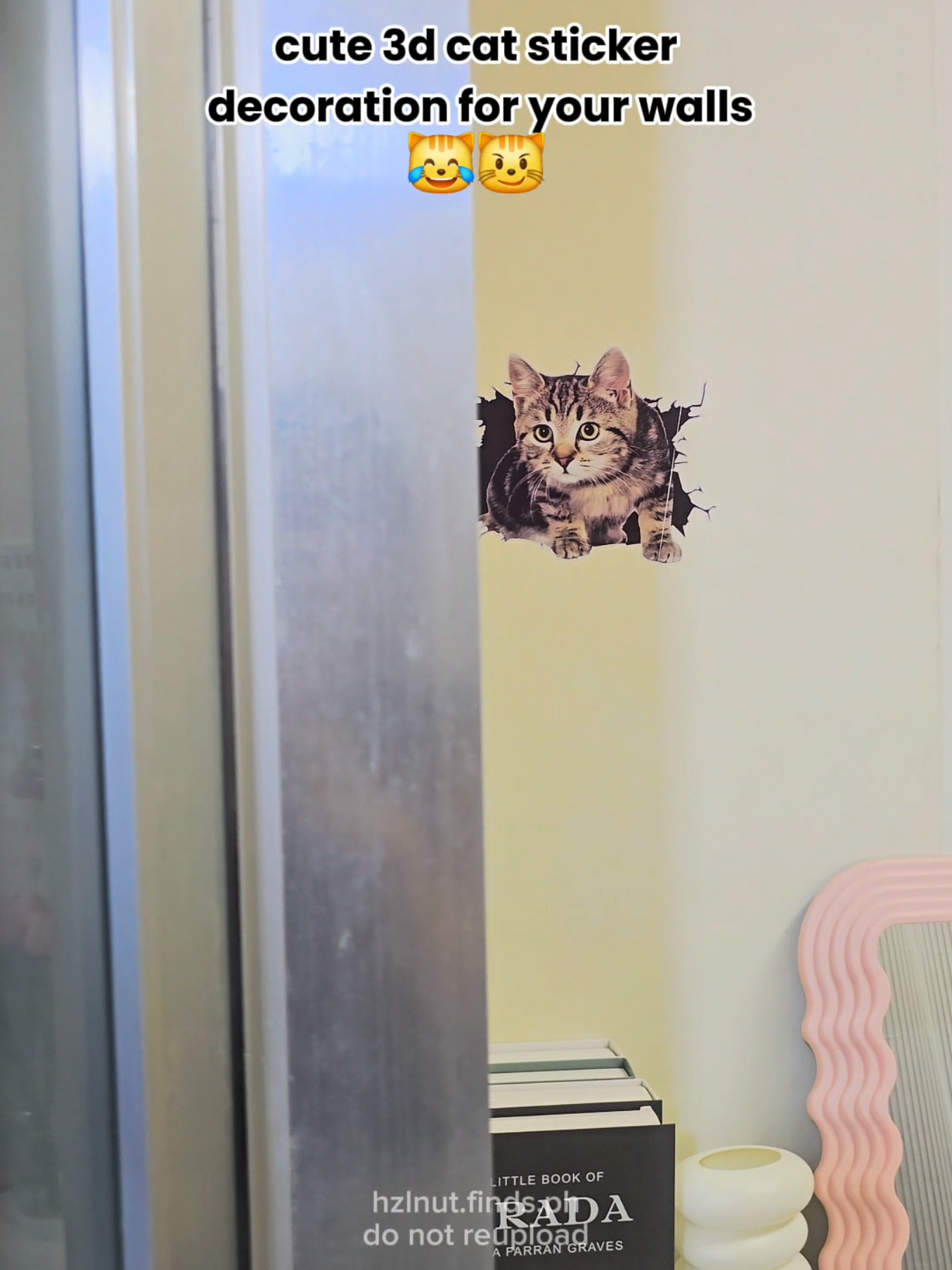 Meow! 😻 This is your sign to decorate your walls with a 3d cat sticker! 😼 #catstickers #catlover #walldecor #roomdecor #wallsticker 