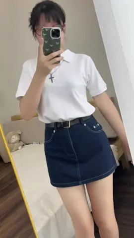 Chân váy jean ngắn kèm quần trong đủ màu trong giỏ hàng nha các tình yêu 🥰🥰 #chanvaynu #chanvayngan #chanvayngan #y2k 