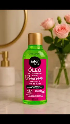 Brilho, nutrição e proteção térmica com cheirinho de melancia! 🍉✨ O queridinho do momento! #SalonLine #CabelosPerfeitos #Oleo #CuidadoCapilar #DayAfter #HairCare 💖