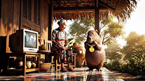 Capybara hôm nay được bà sắp cho sợi dây chuyền 😍#hieuclipfunny #hieuclip #capybara #xuhuong #fyp #trending #veo3 