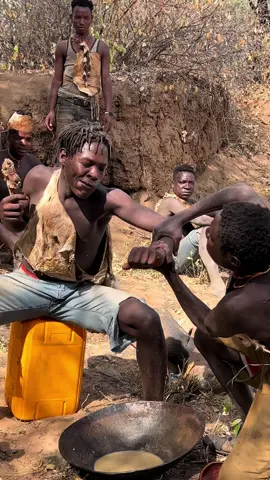 CHAABA Has Never Been Serious! Watch Him Fight Over Meat in the Wild 😂🔥 #hadzabetribe 