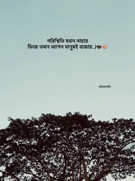 পরিস্থিতি যখন নাচায়  ডিজে তখন আপন মানুষই বাজায়..)🤝🏿💥@MA HI #fyp #foryou #foryoupage #uhmahi 