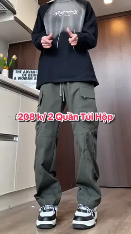 208 k/ 2 Quần Túi Hộp#2025 #xuhuongtiktok #vietnamtoiyeu #thờitrang #fashion #quanao #quần #quầnáolichsựchongườibéo #quandaikaki #kakinam 