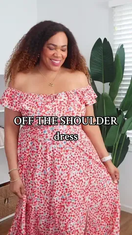 This off the shoulder dress. Got a large. #summerootd #dress #dresses #dressoutfit #midsizefashion #midsize #womenover40 #over40 @Grace Karin US Shop 