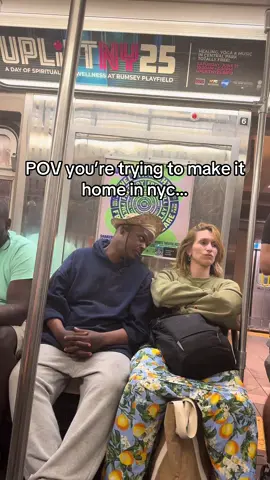 She sat there calmly until he got up too 😭🤦🏾‍♀️ she’s a strong woman. #fyp #foryoupage  #nyc #mta #wth #dtrain #subwaycreatures 