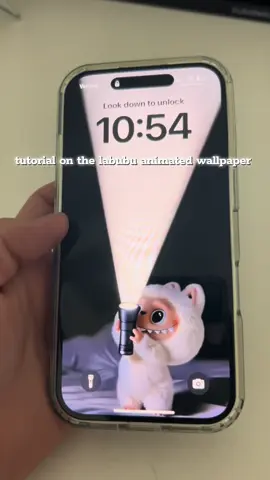 tutorial on the flashlight animated LABUBU wallpaper  @clevercove 🤍  hope it helps I was struggling for like 30 minutes trying to find a working Live Photo😭 super sick tho #labubu #labubuwallpaper #labubuflashlight #popmart 